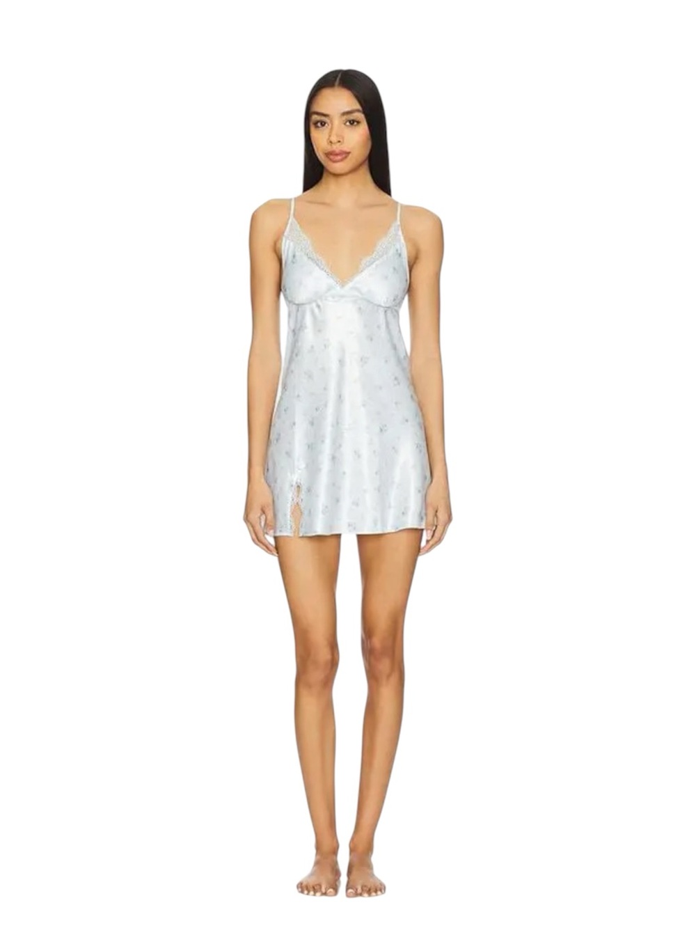 NEW!!!Flora Nikrooz Madelyn Print Satin Chemise Sz XS